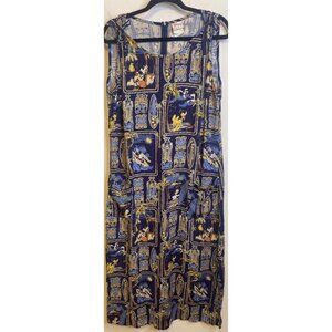 The Disney Store Maxi Dress Womens  Blue Pluto Goofy Sleeveless Tank Tiki LARGE